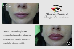 Permanentný make-up kontúra pier s plným vytieňovaním Veronika Kocianová